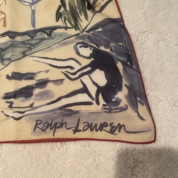 RALPH LAUREN Silk Scarf Woman in PARIS print with original  box – 36 inch - Picture 4 of 12
